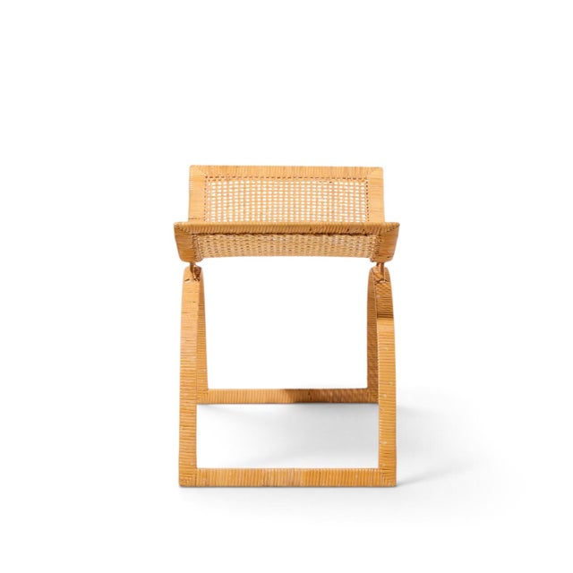 Mid 20th Century Harvey Probber Artisan Collection Mid Century Rattan Over Steel Stools - Pair For Sale - Image 5 of 12