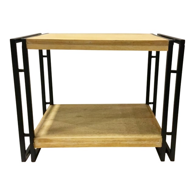 Organic Modern Iron and Wood Bryker Side End Table For Sale