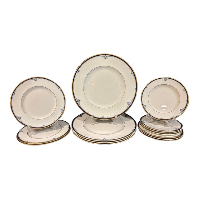 Late Twentieth Century Royal Doulton Dishes in the Princeton Pattern - Set of Fourteen For Sale