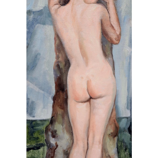 Nude With Tree at El Capitan - Yosemite Mid Century Figurative Landscape by Margaret Wherry Ziegler For Sale - Image 4 of 7