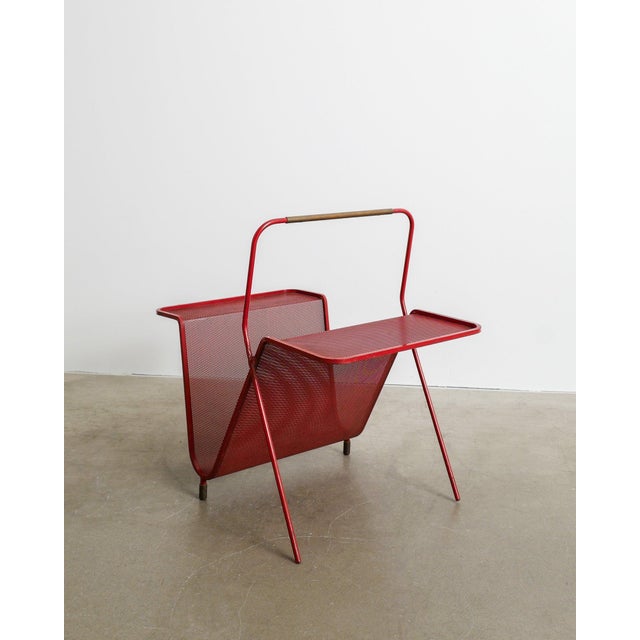 1950s French Mid Century Red Magazine Rack by Mathieu Matégot, 1950s For Sale - Image 5 of 6