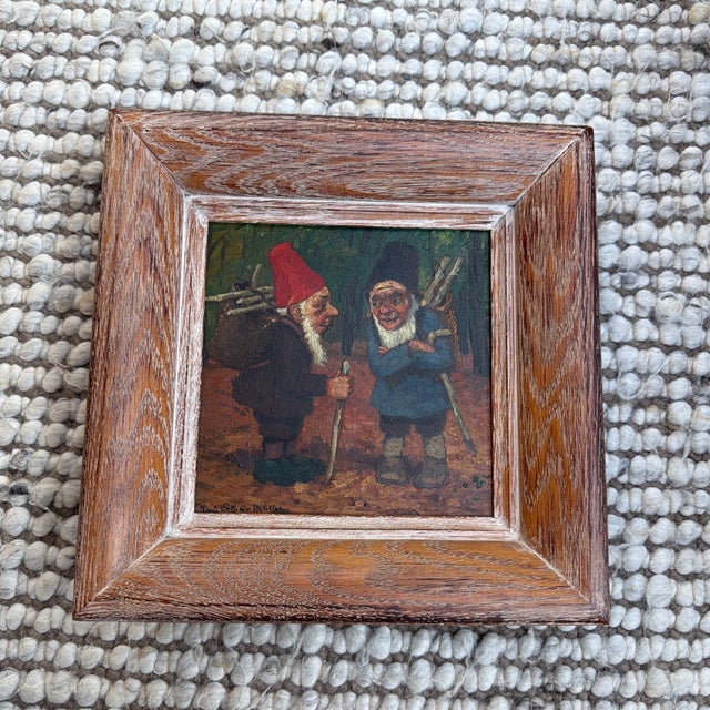 Charming and wonderfully whimsical original oil painting attributed to German artist Paul Lothar Müller (1869–1956),...
