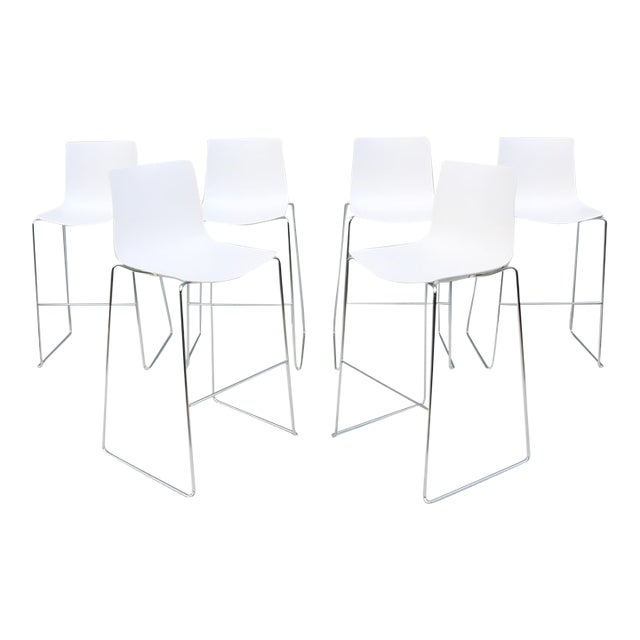 Lievore Altherr Molina for Arper Stackable Catifa Bar Stools, Set of Six, Italy For Sale