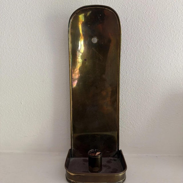 Vintage Brass Decorative Wall Scone and Brass Candle Holder For Sale - Image 4 of 5