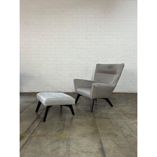 Contemporary 1990s Contemporary Arm Chair & Ottoman For Sale - Image 3 of 12