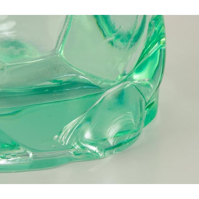 Art Deco Vase in Green Art Glass by Pierre Gire, 1940s For Sale - Image 6 of 9