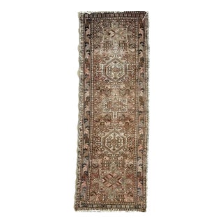 Mid 20th Century MUTED Champagne-Rosey Rust Vintage NW Tribal Karaja Rug 2 x 5.7 For Sale
