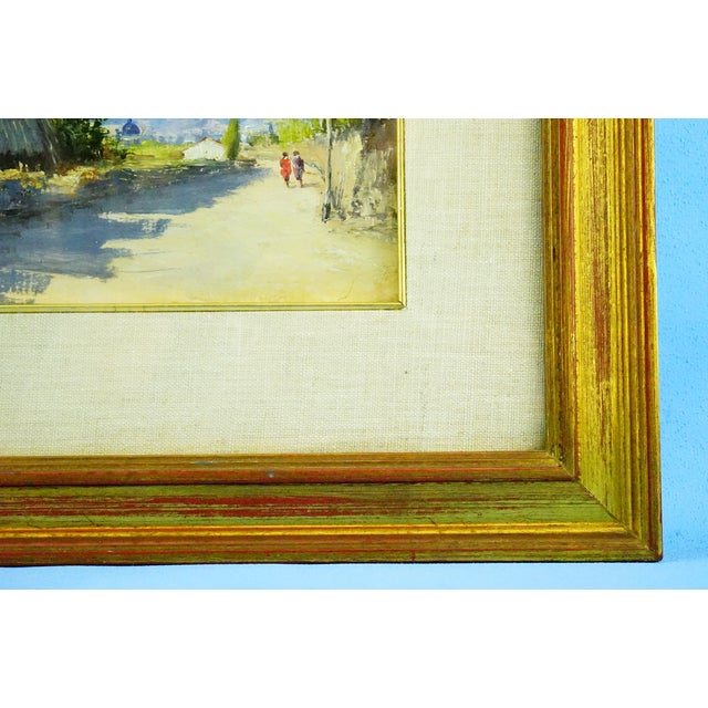 G. Pesa, Rural Landscape with Figures, 20th Century, Oil Painting on Panel, Framed For Sale - Image 14 of 18