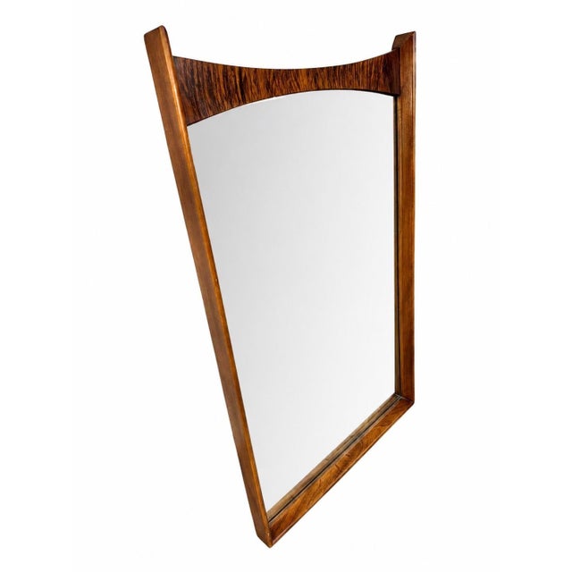 Add a striking touch of authentic 1960s style to your space with this vintage Mid-Century Modern walnut and rosewood wall...