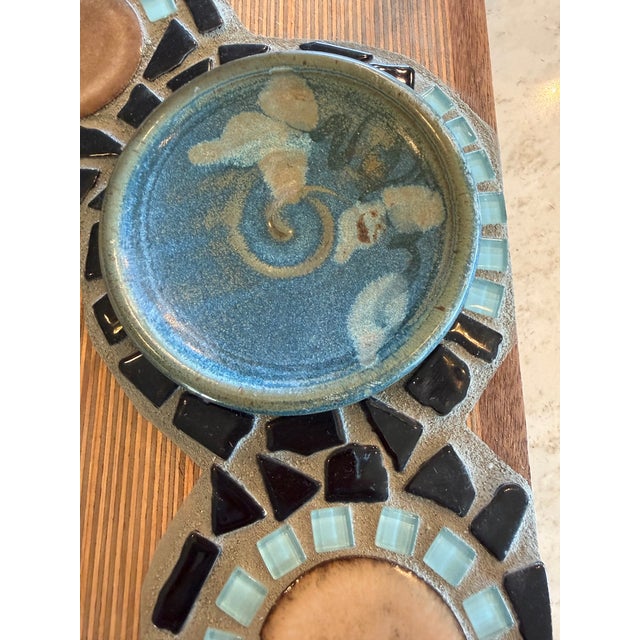 1970s MCM Mosaic Ceramic Art Gladmark Burbank Wall Hanging Signed Vintage 20" For Sale - Image 5 of 8