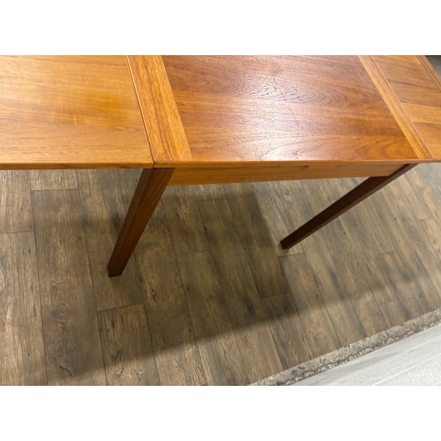 Vintage Mobler Danish MCM Teak Draw Leaf Expandable Extendable Dining Table For Sale In Kansas City - Image 6 of 14
