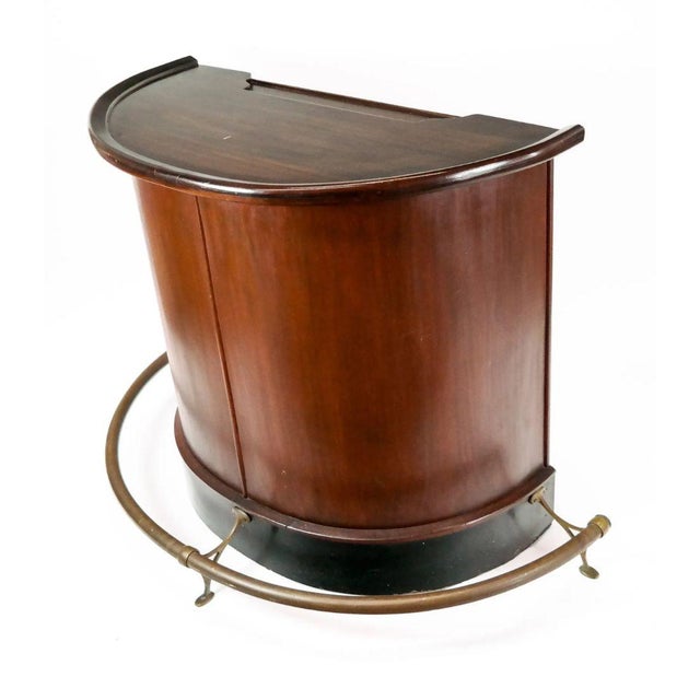 Art Deco 20th Century Walnut Dry Bar With Brass Rail For Sale - Image 3 of 5