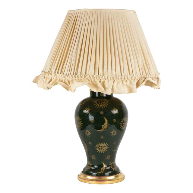 Vintage Italian Table Lamp in Wood and Brass, 1960s For Sale