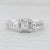 Modern 0.91ctw Princess Diamond Halo Engagement Ring 14k White Gold Size 7.75 For Sale - Image 3 of 8