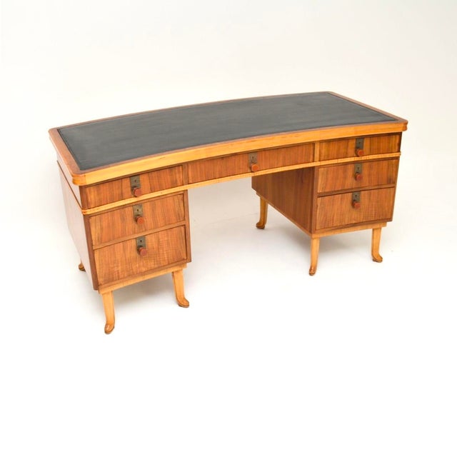 Vintage Walnut Pedestal Desk from Laszlo Hoenig, 1950s For Sale - Image 11 of 11