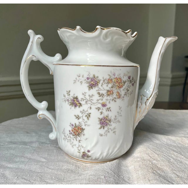 Beautiful handmade and hand-painted porcelain teapot, after RC Rosenthal c. 1890s-early 1900s - please note there is no...
