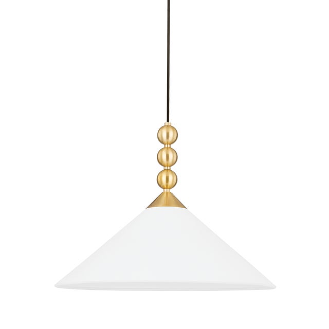 2020s Mitzi Sang 20 in. 1 Light Pendant in Aged Brass Finish For Sale - Image 5 of 13