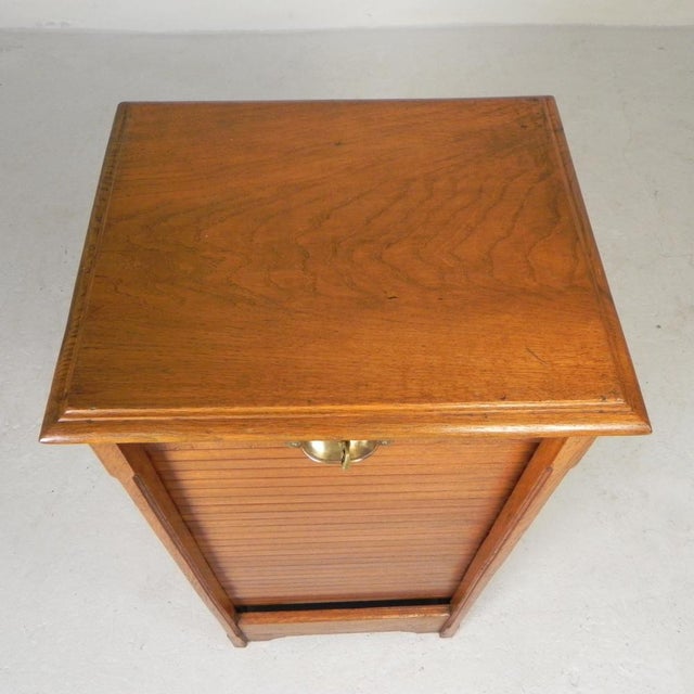 Oak Roller Shutter Cabinet with Shutter, 1930s For Sale - Image 11 of 18