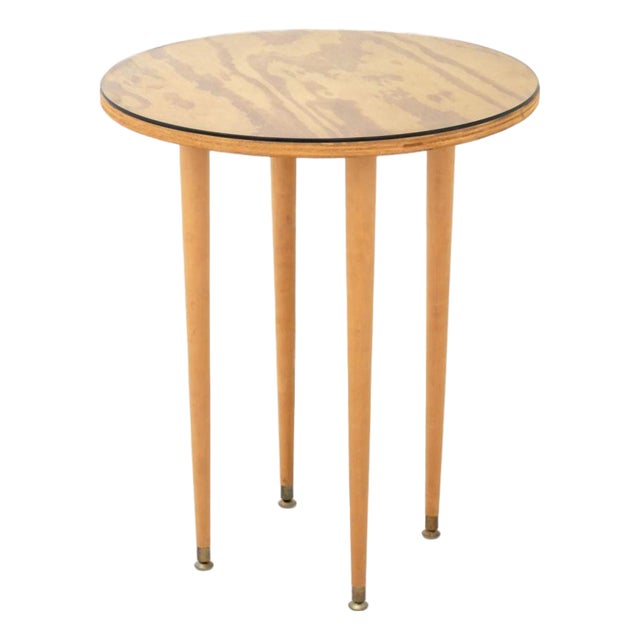 McCobb Style Circular Mahogany Side Table For Sale