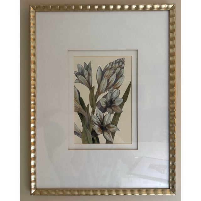 Early 21st Century Set of 3 Lauren Galleries Framed Hand-Embellished Botanical Floral Prints For Sale - Image 5 of 11