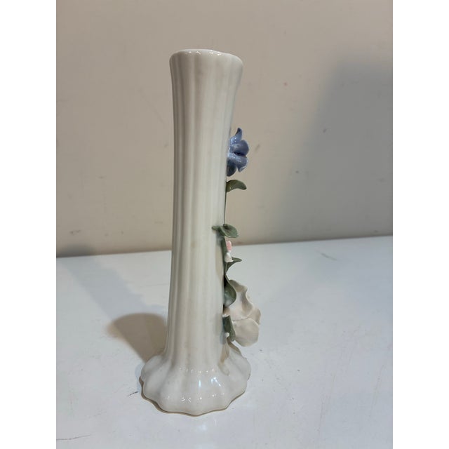 Vintage Floral Porcelain Bud Vase For Sale - Image 4 of 8