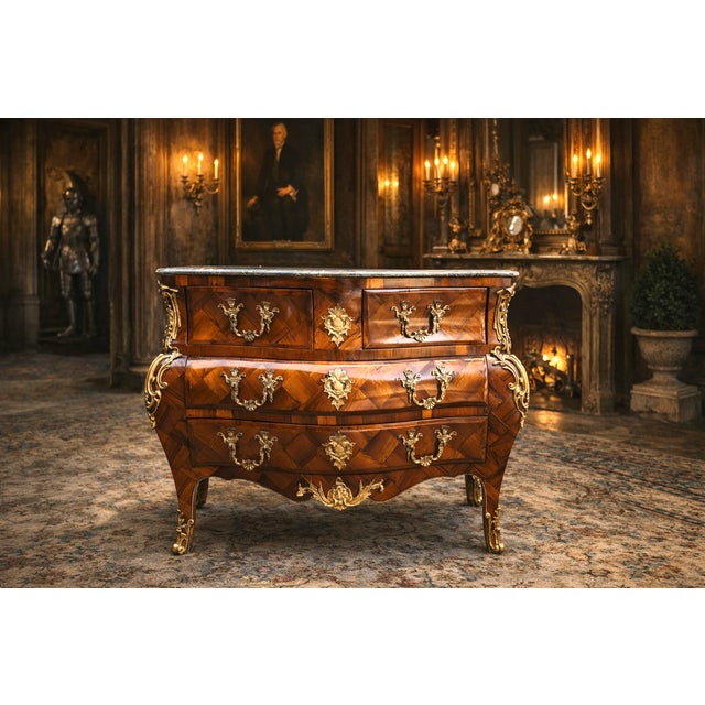 1860s French Louis XVI Mahogany Green Marble Commode For Sale - Image 6 of 10