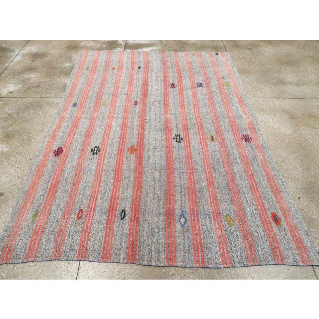 Mid 20th Century Galerie Shabab Collection Mid-20th Century Handmade Turkish Flat-Weave Kilim Accent Carpet For Sale - Image 5 of 10