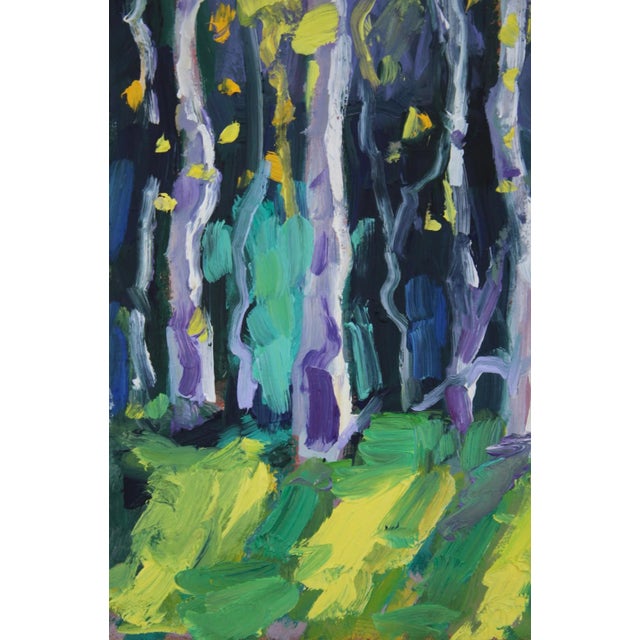 Yellow Aspen Glow, Original Impressionist Style Oil Painting Landscape Art For Sale - Image 8 of 12