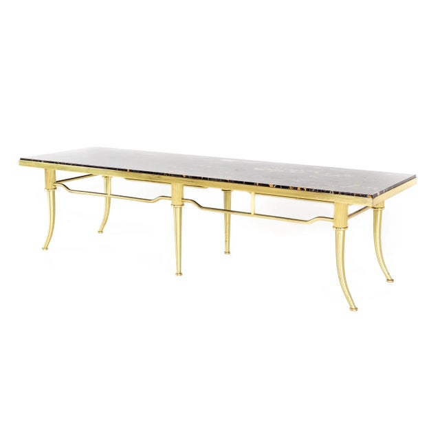Early 20th Century Brass and Black Marble Coffee Table For Sale - Image 5 of 10