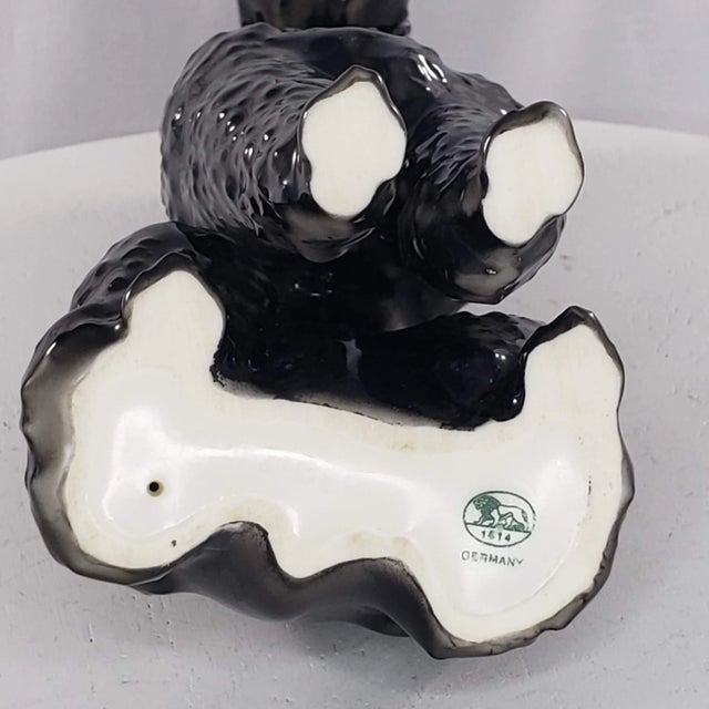 Mid 20th Century Hutschenreuther Black Poodle Figurine Sitting Hans Achtziger Germany Vintage For Sale - Image 10 of 12