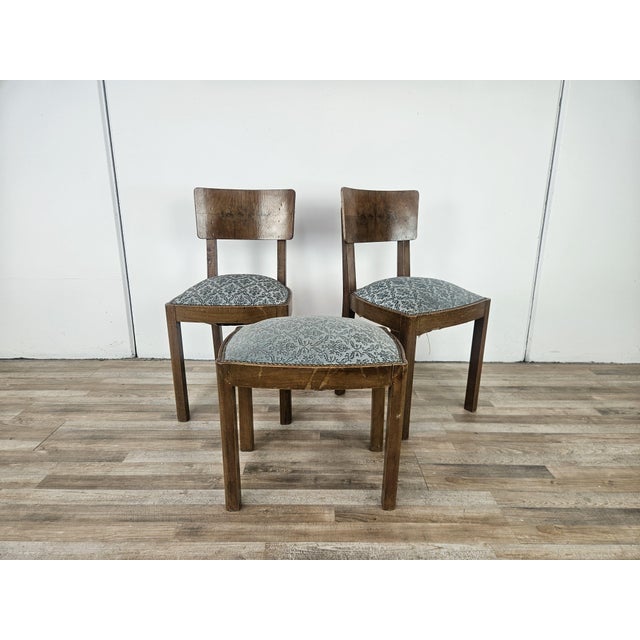 Art Deco Chairs with Stool, 1940, Set of 3 For Sale - Image 15 of 15
