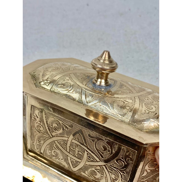 Vintage Etched Brass Box With Handles Chairish