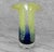 Mid-Century Modern Vintage Italian Blue & Green Flared Art Glass Vase For Sale - Image 3 of 6