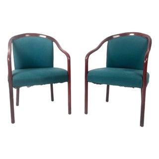 Ward Bennett Bent Wood Armchairs for Brickel Associates - A Pair For Sale