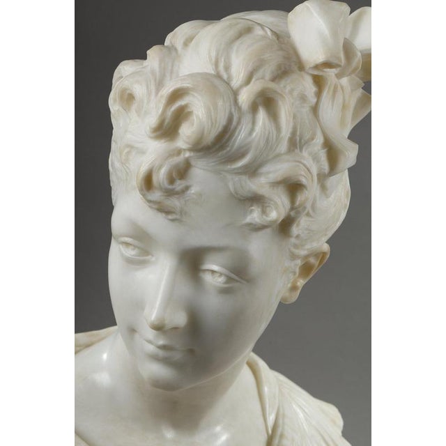 Henri Emile Allouard, Bust of a Woman, 1880, Marble For Sale - Image 13 of 18