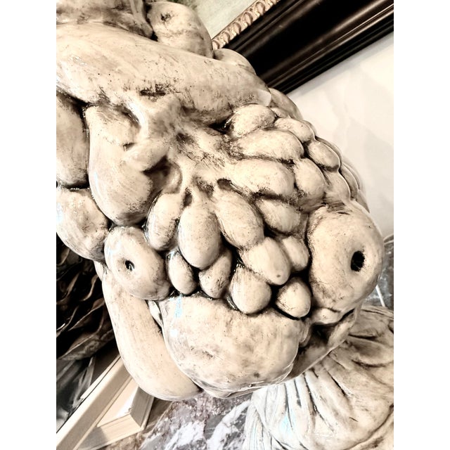 Hollywood Regency Monumental Vintage 1970’s Majolica Porcelain Fruit Topiary Lamp in the Manner of Casa Pupo, Antique Wash Over Blanc De Chine- A Pair For Sale - Image 3 of 12