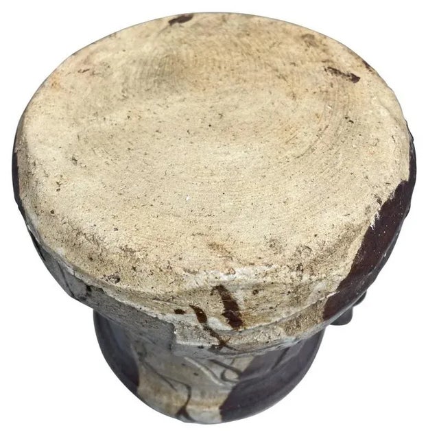 Japanese Ceramic Oribe Tea Ceremony Mizusashi Water Vessel For Sale In Chicago - Image 6 of 6