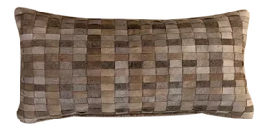 Brick Weave Hair-On-Hide Lumbar Pillow