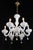 Vintage White Glass Gold 6 S Arm Chandelier For Sale - Image 10 of 16