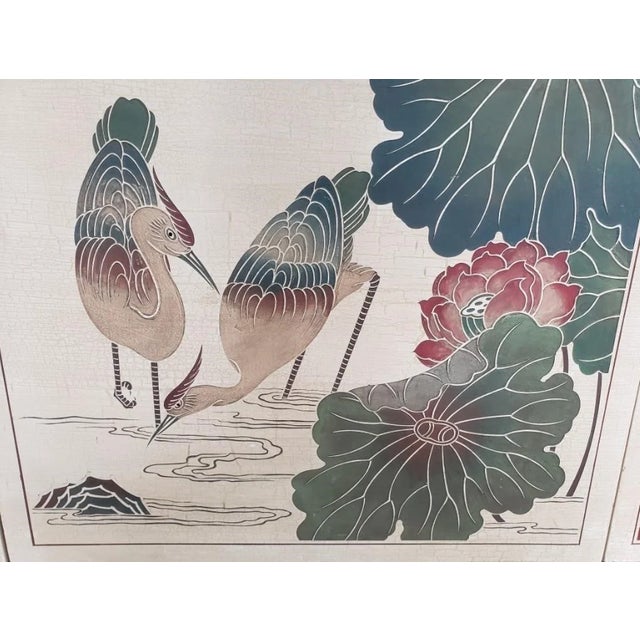 Gorgeous Asian Screen in Good Vintage Condition. Solid and Firm. Wear is usual for its age. Please study the photos and...