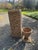 Rattan French Country Pedestal and Urn For Sale - Image 4 of 10