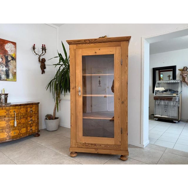 Art Nouveau Farmhouse Display Cabinet in Glass, 1890s For Sale - Image 6 of 13