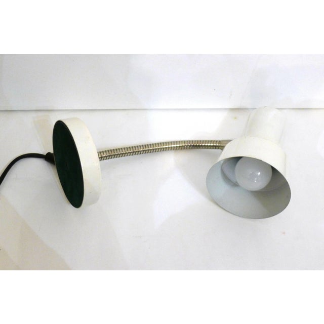Chrome & White Lacquered Metal Table Lamp, 1970s For Sale - Image 4 of 9
