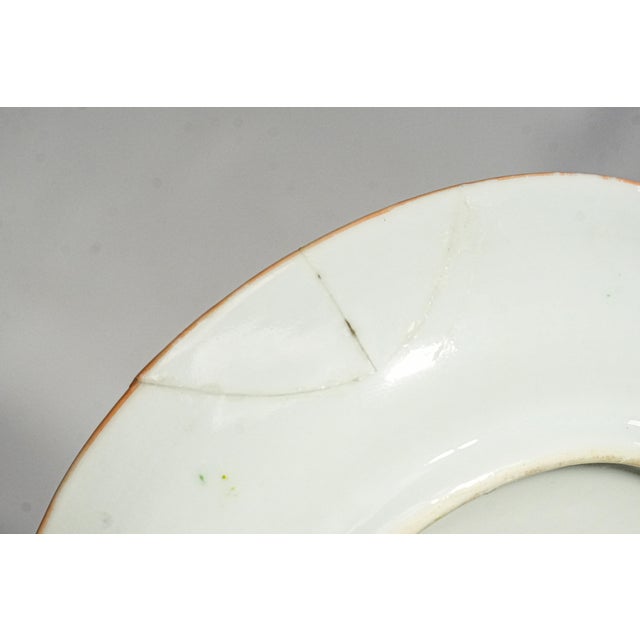 Wonderful Collection (4) Antique Chinese Export Small Rose Medallion Porcelain Plates Hand Painted Famille Rose Chinoiserie Home Decor For Sale - Image 17 of 18