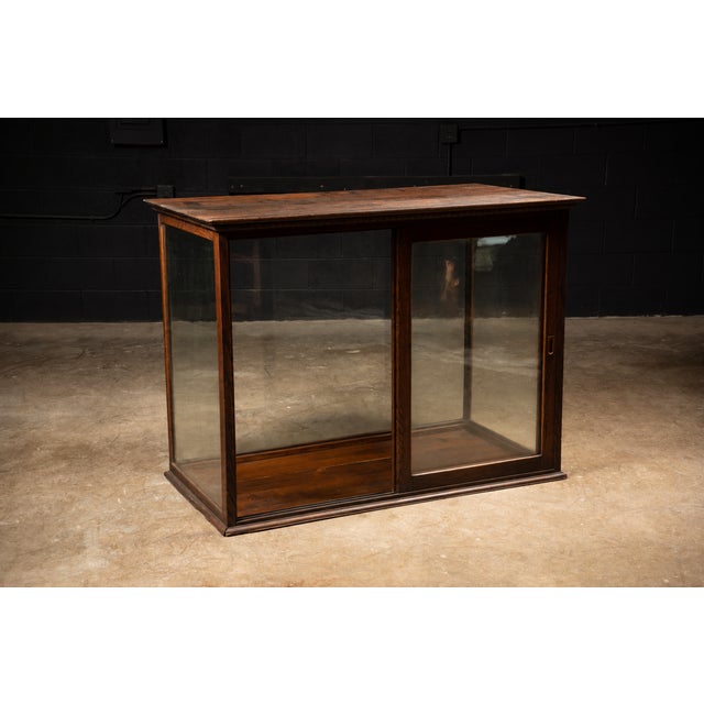 Antique Wood and Glass Display Case For Sale - Image 4 of 9