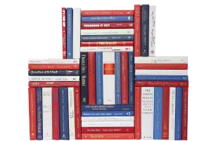 Decorative Books - Americana Book Wall - Set of 50 Red and Blue Books