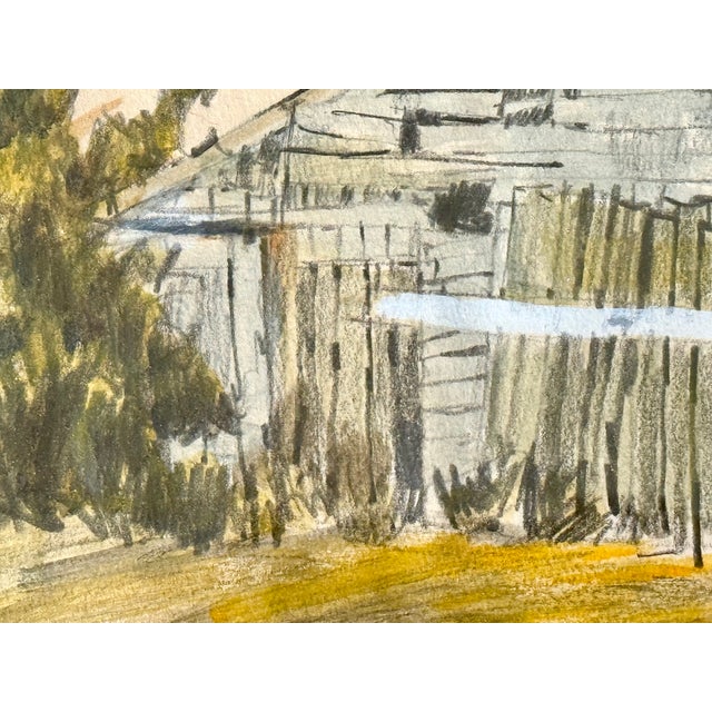 Paint Roy Bailey Nantucket Artist Mixed Media Drawing of an Old Barn For Sale - Image 7 of 9
