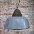 Industrial Grey Enamel & Cast Iron Pendant Lamp For Sale - Image 5 of 6