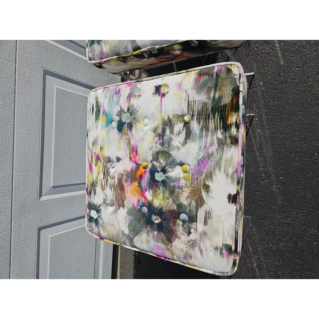 Early 21st Century Mitchell Gold + Bob Williams Lucite Benches / Tufted Ottomans For Sale - Image 5 of 6