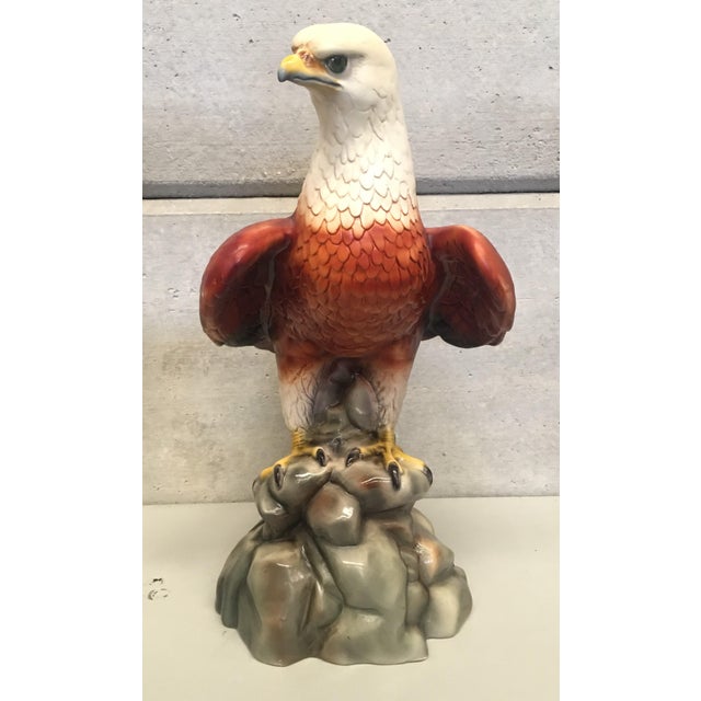 20th Century Large Italian Glazed Terra Cotta Eagle For Sale - Image 4 of 12